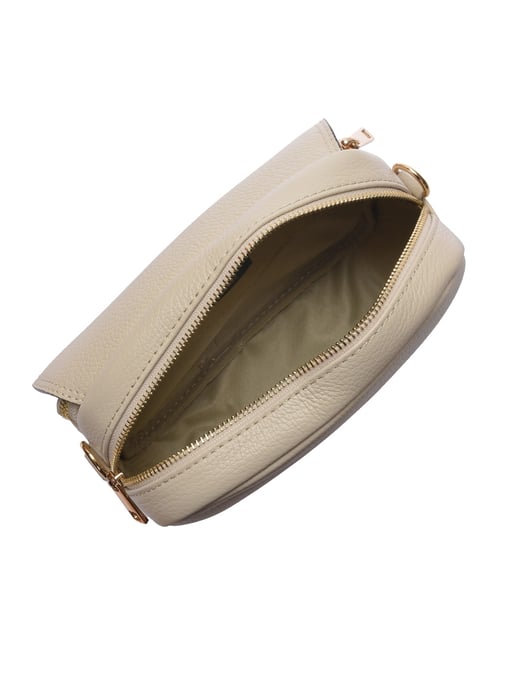 Luisa Vannini Beige Leather Bag - Image 4