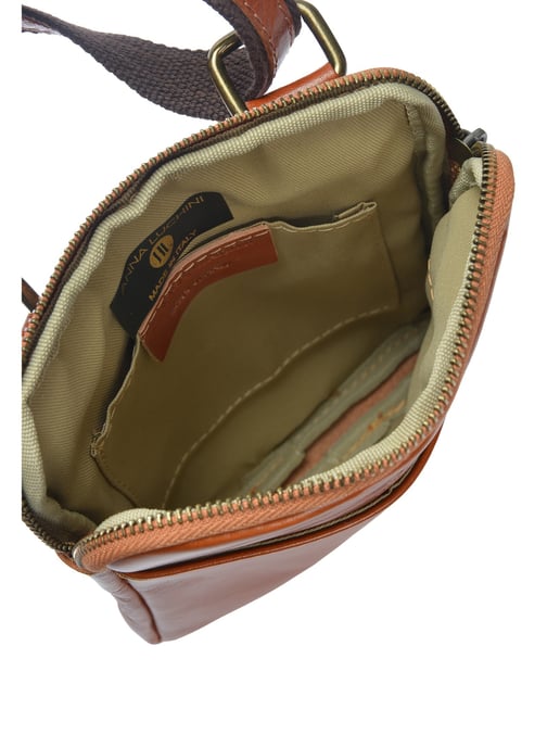 Anna Luchini Brown Rundleer Tas - Image 4