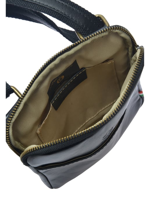 Anna Luchini Zwart Rundleer Tas - Image 4