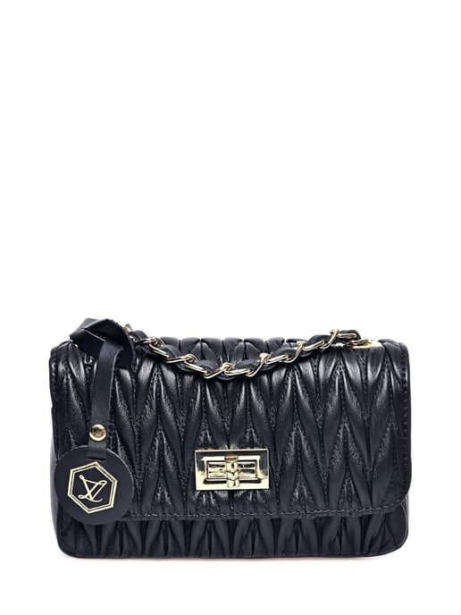 Luisa Vannini Zwart Rundleer Tas - Image 1
