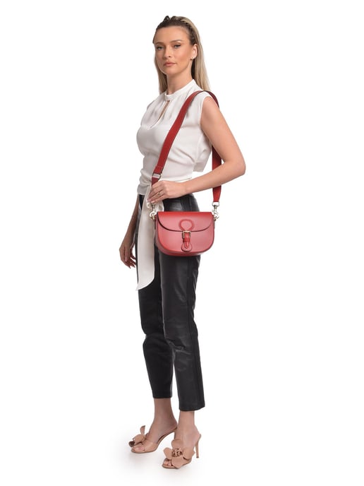 Isabella Rhea Red Leather Bag - Image 5
