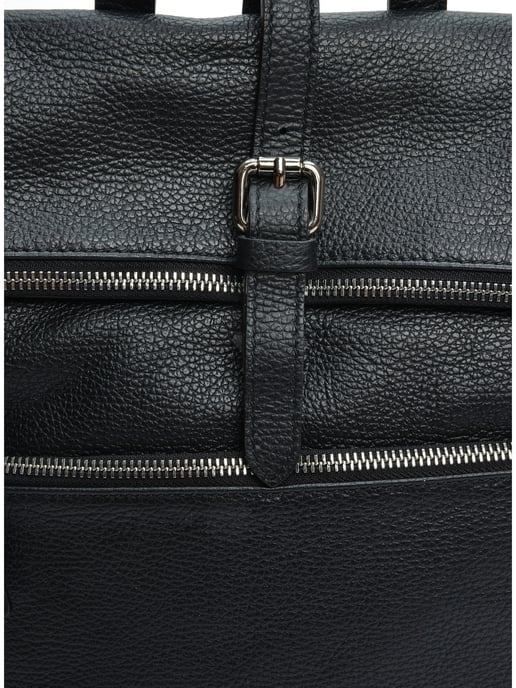 Anna Luchini Zwart Rundleer Tas - Image 3