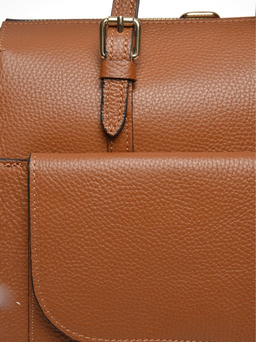 Luisa Vannini Brown Rundleer Tas - Image 3