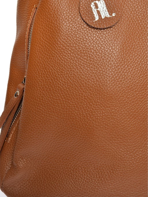Anna Luchini Brown Rundleer Tas - Image 3