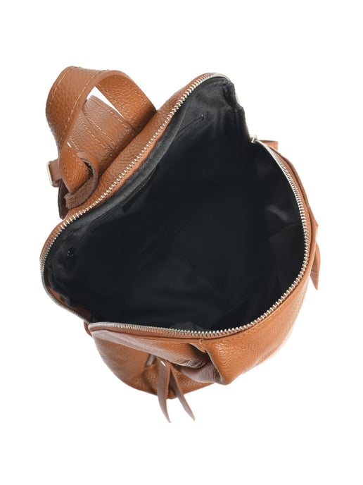 Anna Luchini Brown Rundleer Tas - Image 4