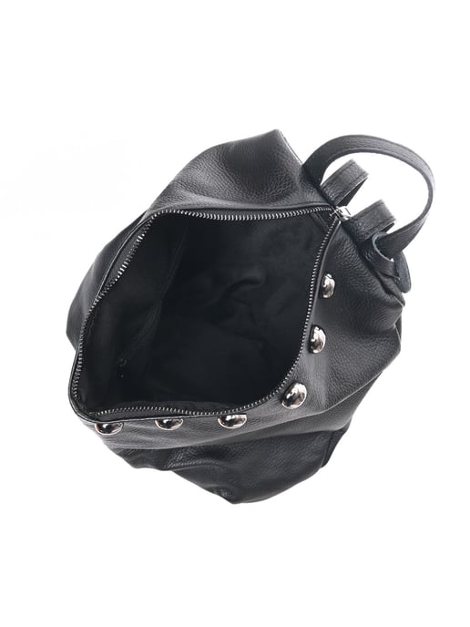 Luisa Vannini Zwart Rundleer Tas - Image 4