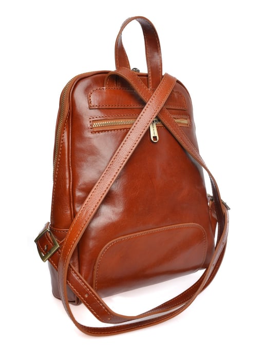 Anna Luchini Brown Rundleer Tas - Image 2