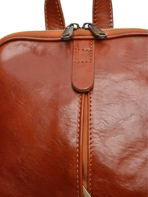 Anna Luchini Brown Rundleer Tas - Image 3