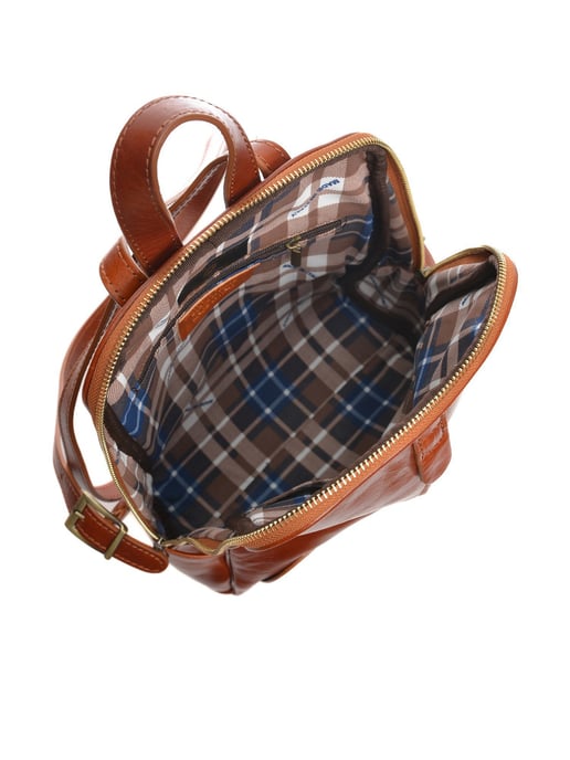 Anna Luchini Brown Rundleer Tas - Image 4