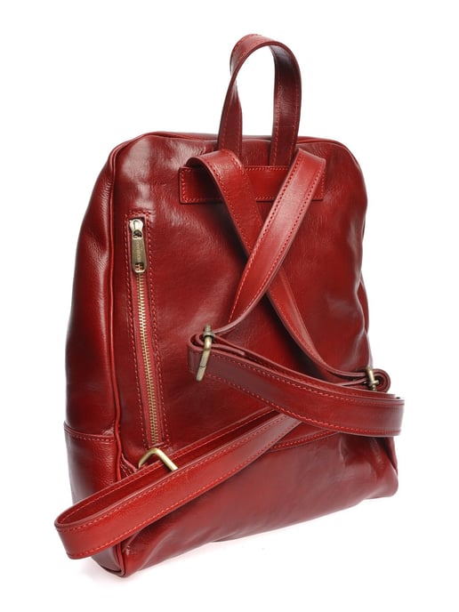 Anna Luchini Rood Rundleer Tas - Image 2