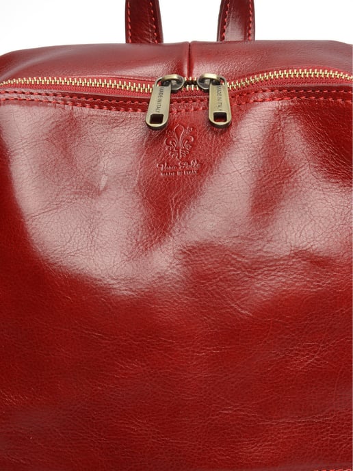 Anna Luchini Rood Rundleer Tas - Image 3