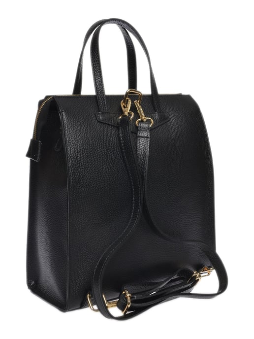 Luisa Vannini Zwart Rundleer Tas - Image 2
