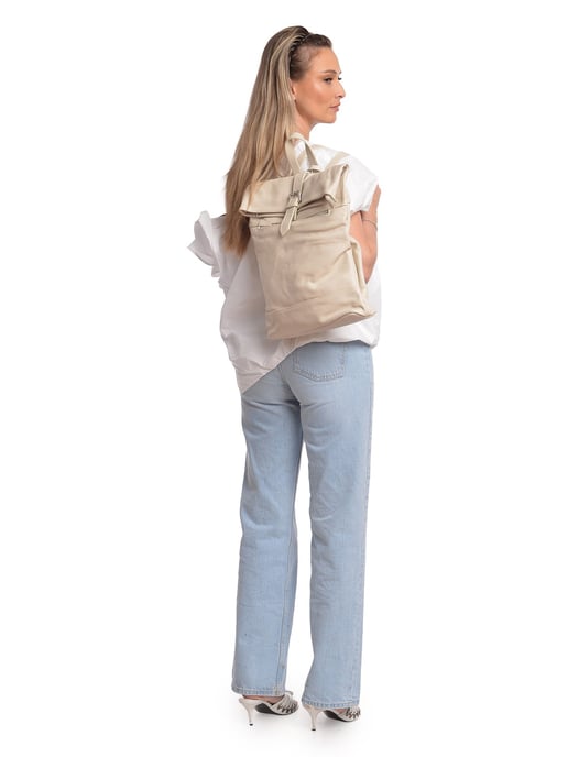 Isabella Rhea Beige Rundleer Tas - Image 5