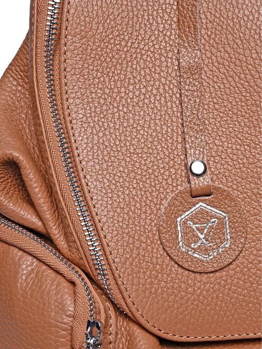 Luisa Vannini Brown Rundleer Tas - Image 3