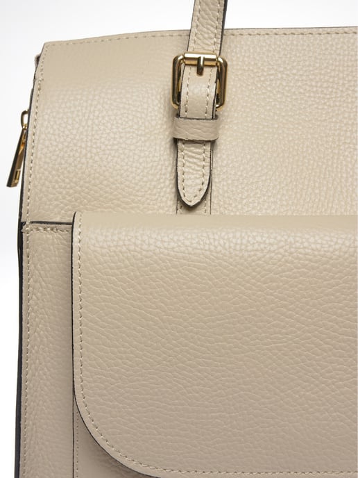 Luisa Vannini Beige Leather Bag - Image 3