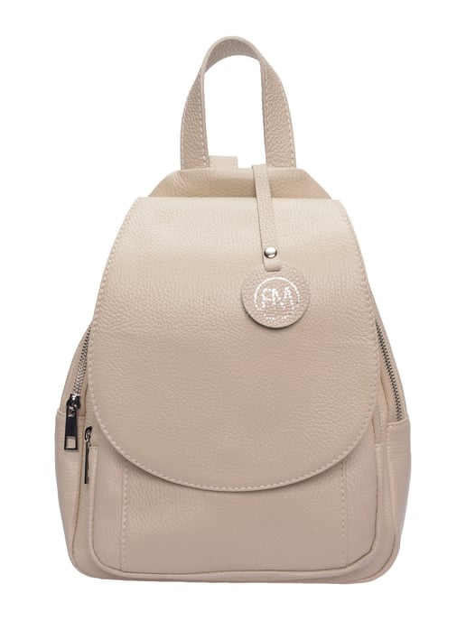 Roberta M Beige Rundleer Tas - Image 1