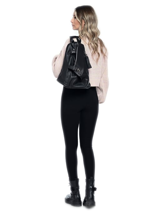 Isabella Rhea Zwart Rundleer Tas - Image 5