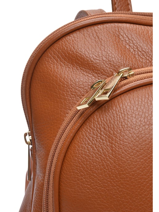 Anna Luchini Brown Rundleer Tas - Image 3