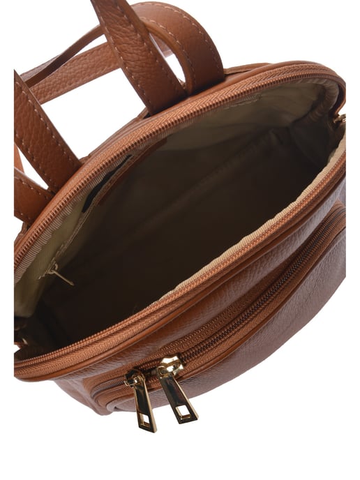 Anna Luchini Brown Rundleer Tas - Image 4