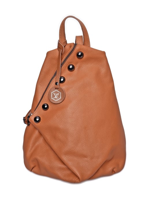 Luisa Vannini Brown Rundleer Tas - Image 1