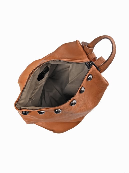 Luisa Vannini Brown Rundleer Tas - Image 4