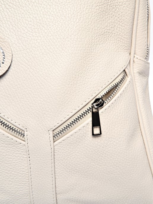 Roberta M Beige Rundleer Tas - Image 3