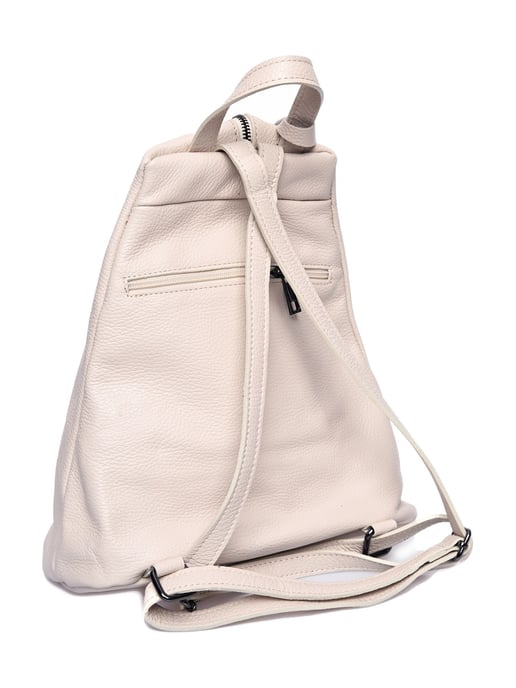 Luisa Vannini Beige Rundleer Tas - Image 2