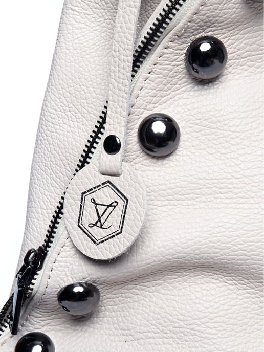 Luisa Vannini Beige Rundleer Tas - Image 3