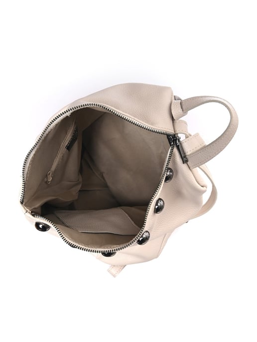 Luisa Vannini Beige Rundleer Tas - Image 4