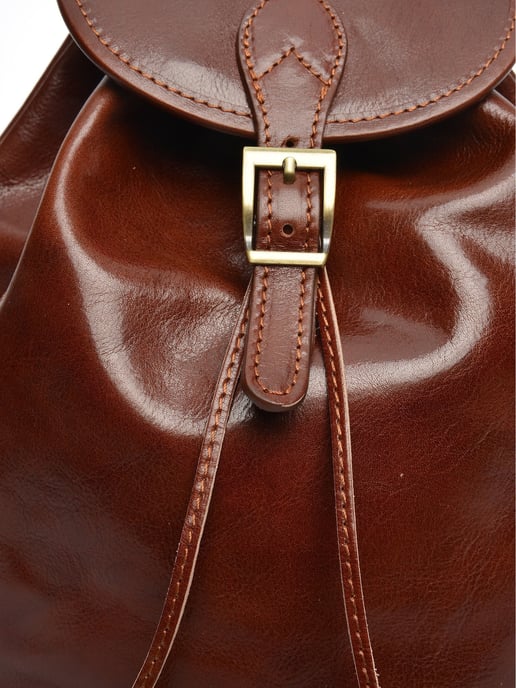Anna Luchini Bordeauxrood Rundleer Tas - Image 3