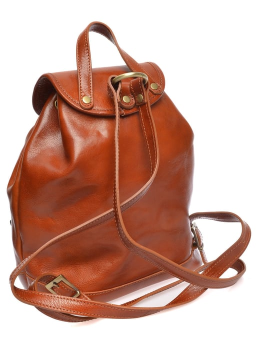 Anna Luchini Brown Rundleer Tas - Image 2