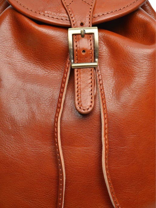 Anna Luchini Brown Rundleer Tas - Image 3
