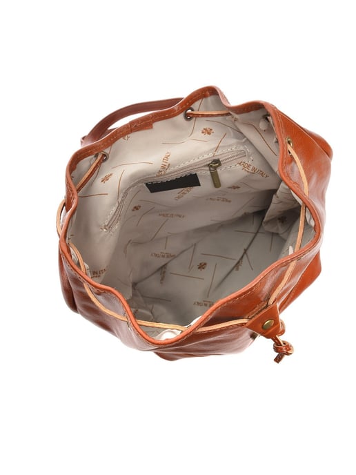 Anna Luchini Brown Rundleer Tas - Image 4