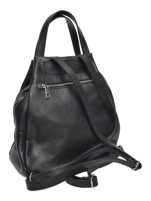 Anna Luchini Zwart Rundleer Tas - Image 2