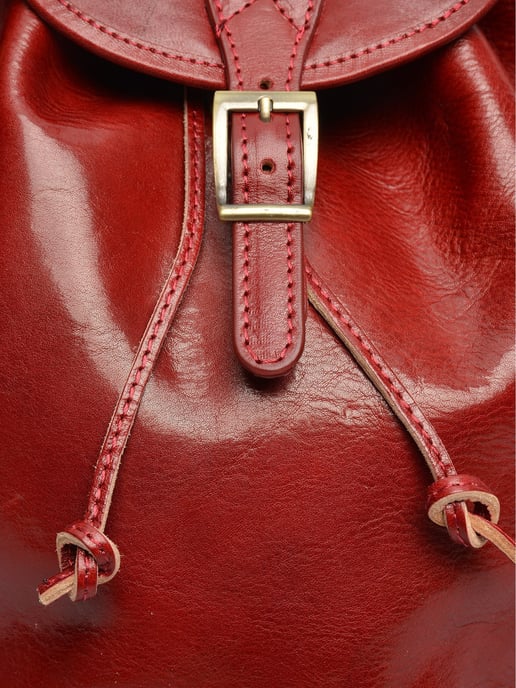 Anna Luchini Rood Rundleer Tas - Image 3