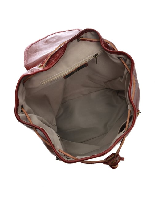 Anna Luchini Rood Rundleer Tas - Image 4