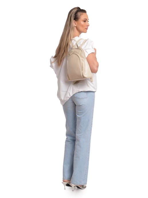 Anna Luchini Beige Rundleer Tas - Image 5