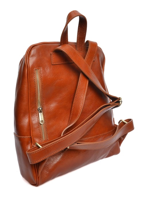 Anna Luchini Brown Rundleer Tas - Image 2