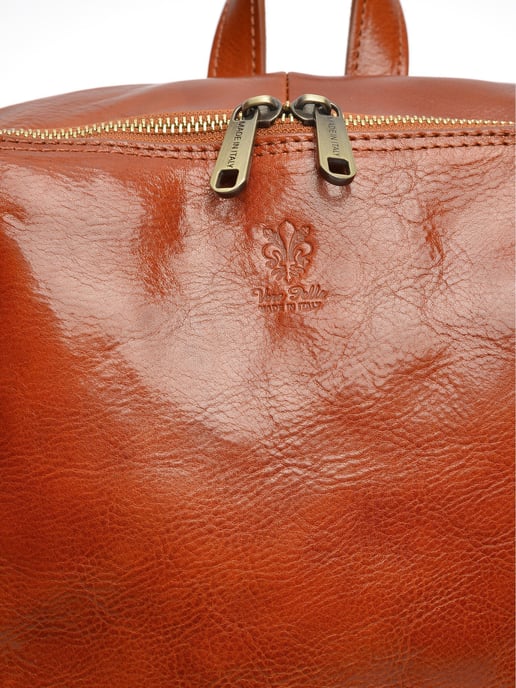 Anna Luchini Brown Rundleer Tas - Image 3