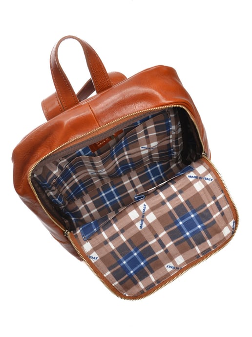 Anna Luchini Brown Rundleer Tas - Image 4