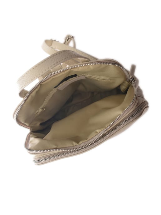 Isabella Rhea Beige Rundleer Tas - Image 4