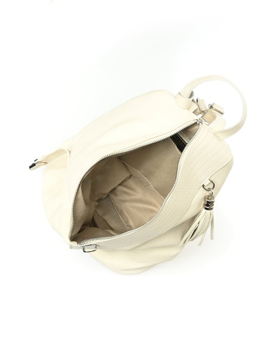Isabella Rhea Beige Rundleer Tas - Image 4