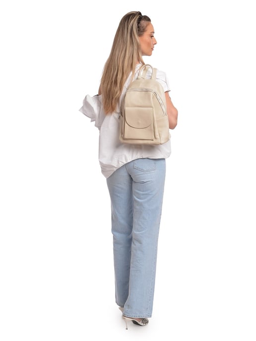 Anna Luchini Beige Rundleer Tas - Image 5