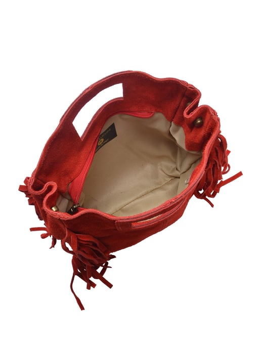 Anna Luchini Rood Rundleer Tas - Image 4