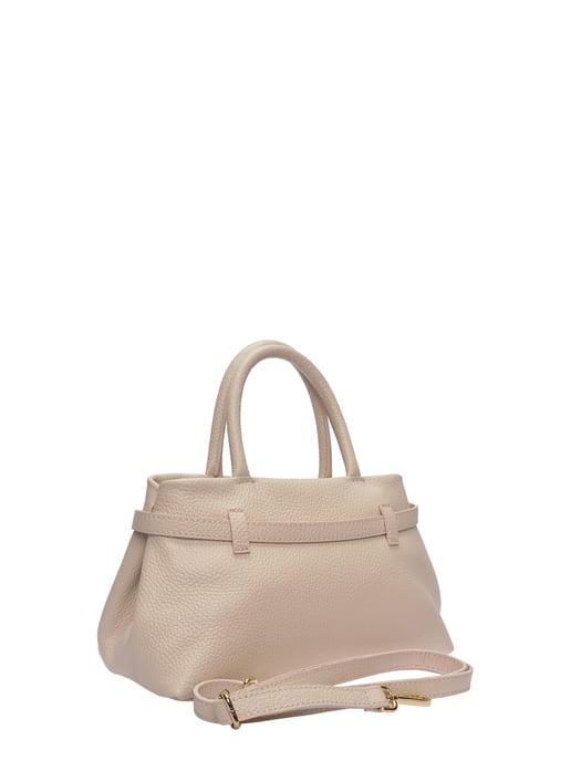 Luisa Vannini Beige Rundleer Tas - Image 2
