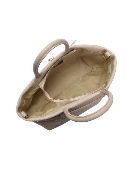 Luisa Vannini Beige Rundleer Tas - Image 4