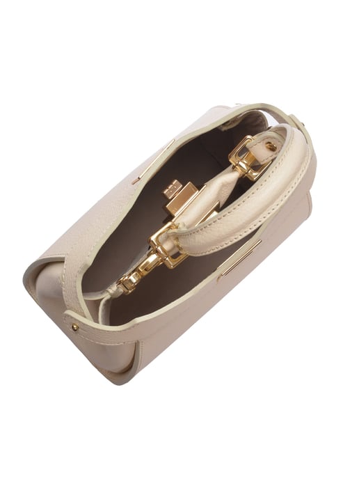 Roberta M Beige Rundleer Tas - Image 4