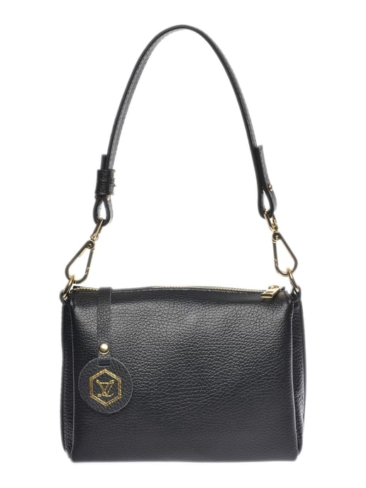 Luisa Vannini Zwart Rundleer Tas - Image 1