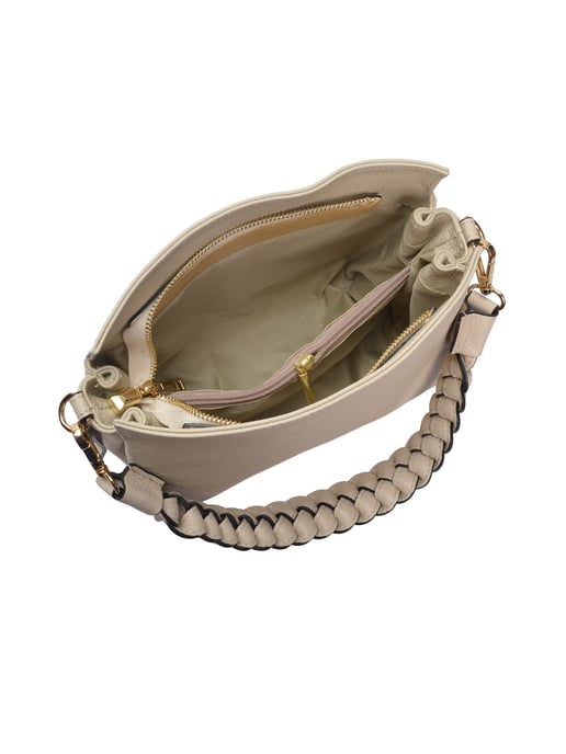 Isabella Rhea Beige Rundleer Tas - Image 4