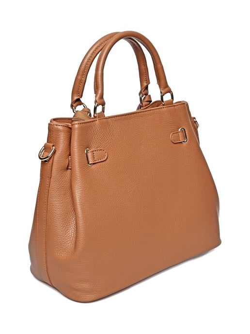 Anna Luchini Brown Rundleer Tas - Image 2